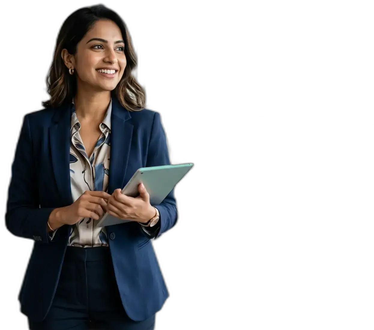 A Bitkosh product specialist with a tablet